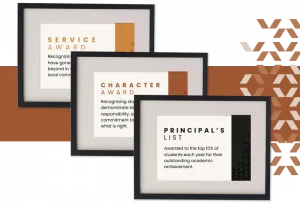 three HCOS awards displayed