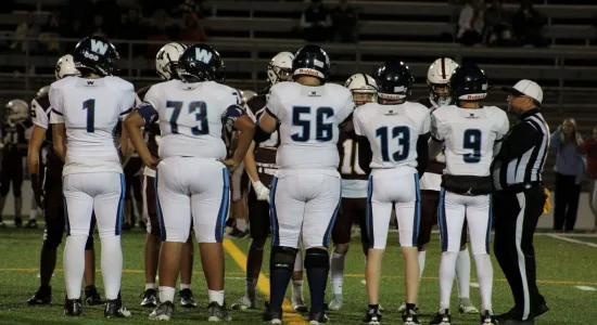 football players standing in a line
